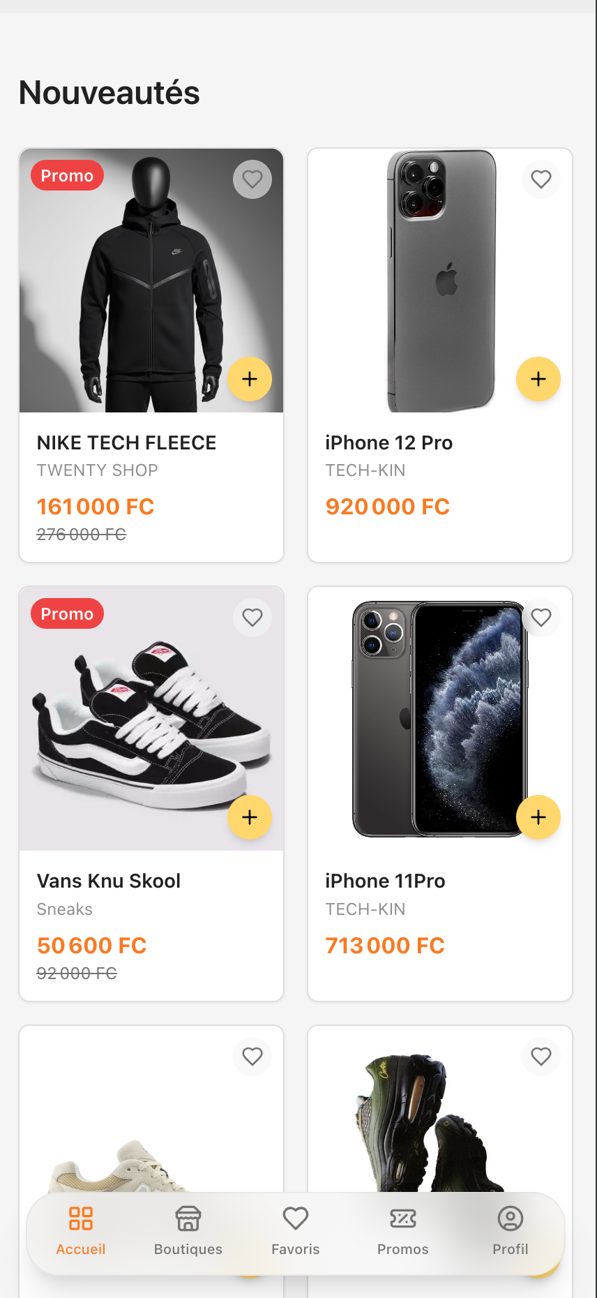 Application e-commerce